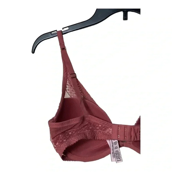 1304. INCREDIBLE‎ BY VICTORIA’S SECRET PLUNGE LIGHTLY PADDED BRA LACE BLUSH PINK - Picture 6 of 7